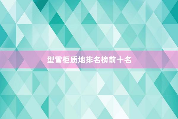 型雪柜质地排名榜前十名