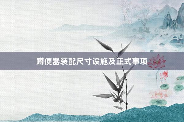 蹲便器装配尺寸设施及正式事项